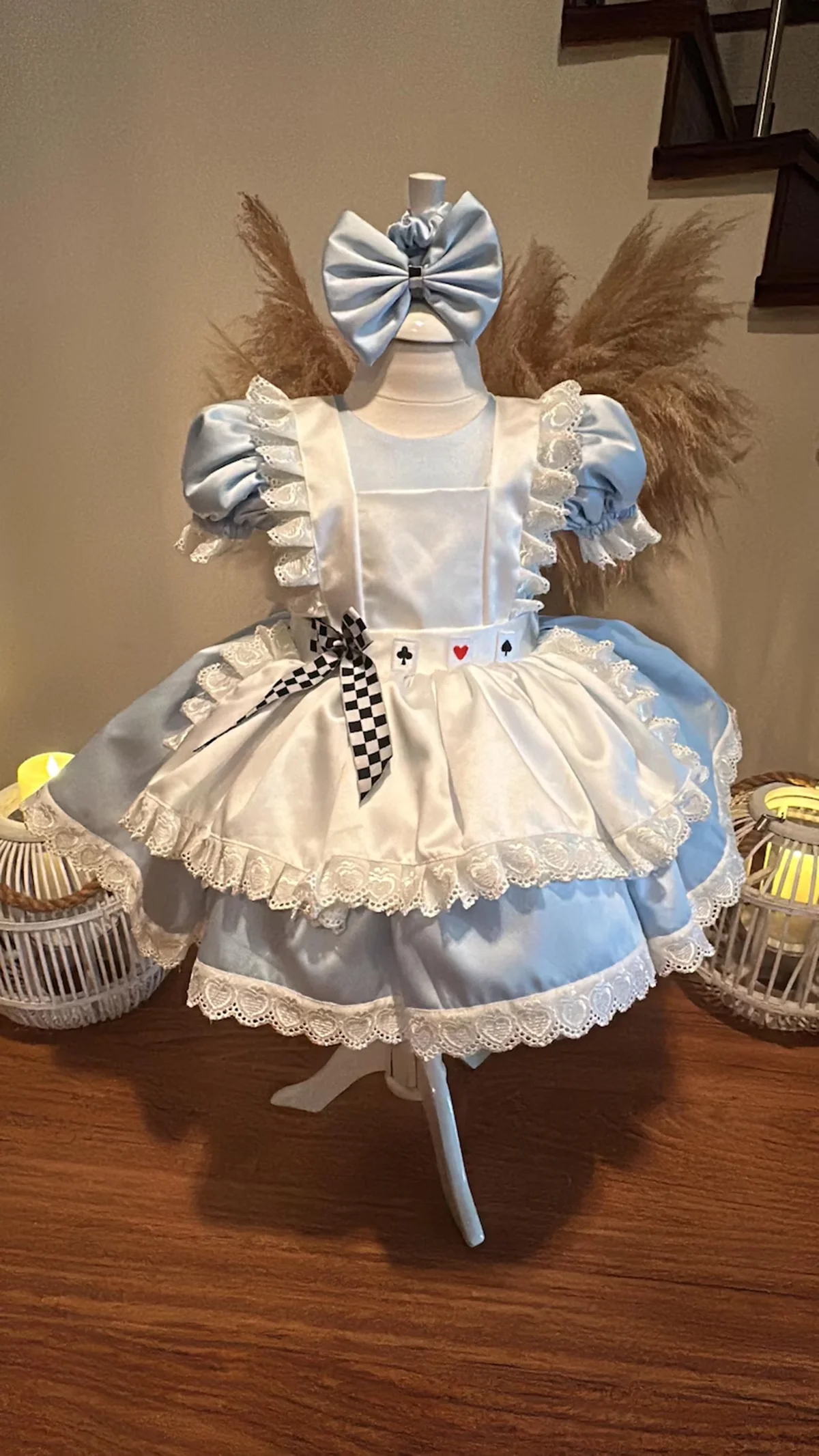 Embroidery White Dress - Yazlık Bebek Kız Poker Nakışlı Fiyonklu