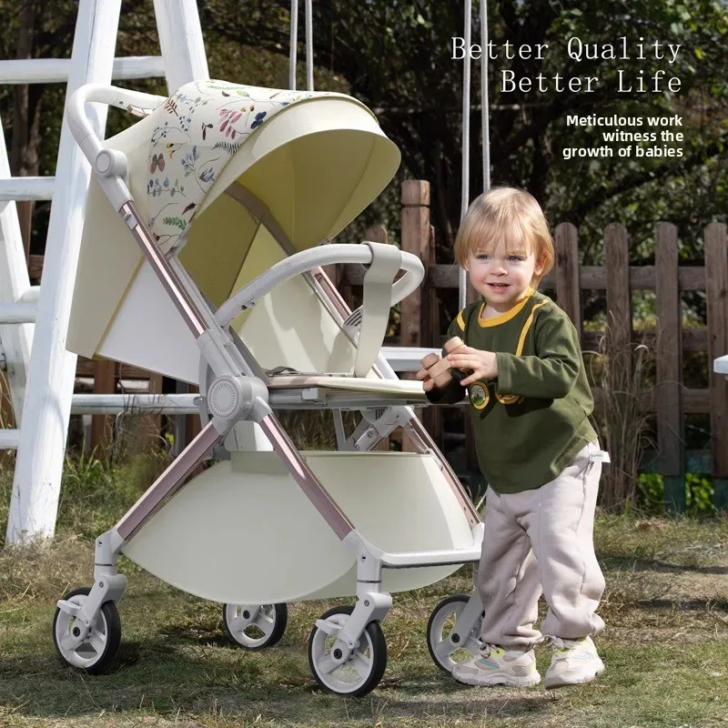 

High landscape two-way push can sit can lie down ultra-lightweight folding portable baby stroller baby stroller