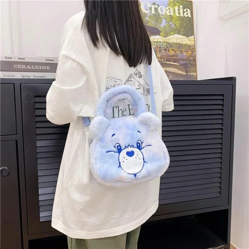 New Style Cute Plush Toy Small Bag Tie-dyed Plush Cute Bear Portable Shoulder Plush Bag Children's Birthday Gift Christmas Gift