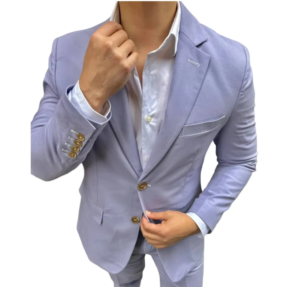 Classic Man Suits 2 PCS Blazer Pants Groom Tuxedo for Gentlemen Customized Wedding Party Formal Occasions Tailor-Made Plus Size