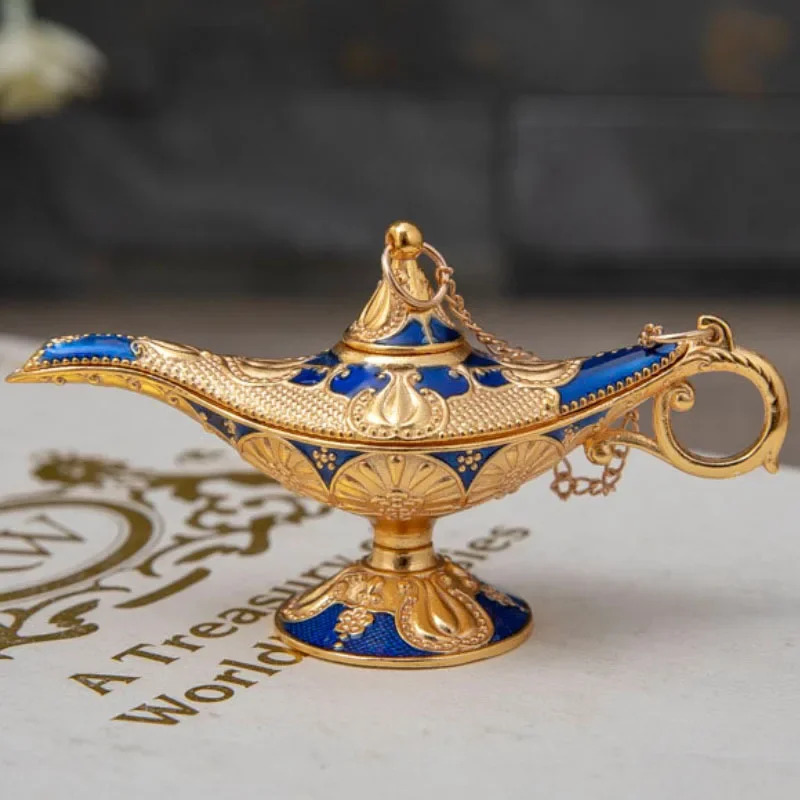 1pc Aladdin magic lamp decoration ornaments creative retro home metal ornaments Christmas birthday small gift decorations