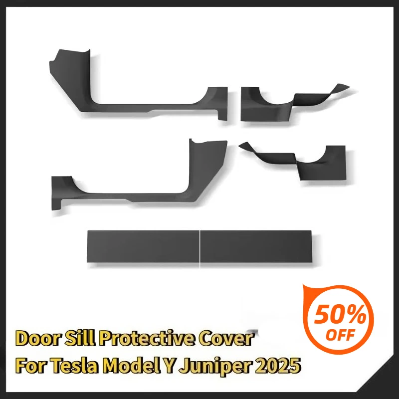 

For Tesla Model Y Juniper/Launch 2025 Door Sill Strip Guard Car Accessories Front Rear Door Threshold Anti-kick Pad Protector