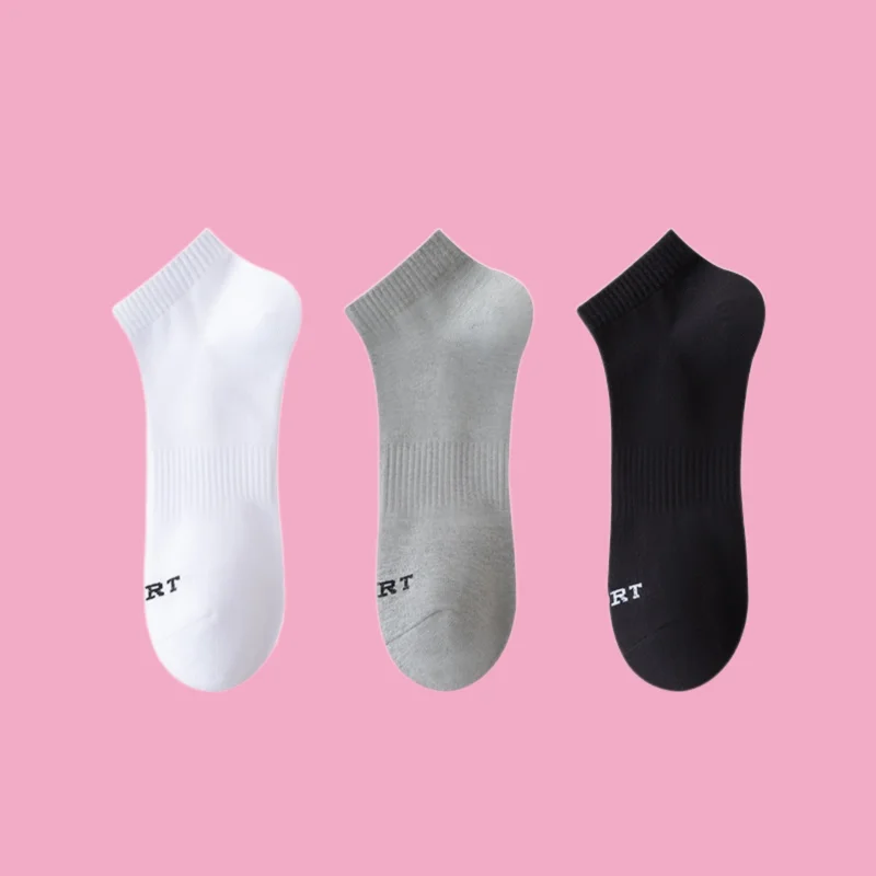 4/8 Pairs 2024 New Summer Thin Men's Socks Large Size Short Socks Solid Color Cotton Bottom Sports Breathable Mesh Socks