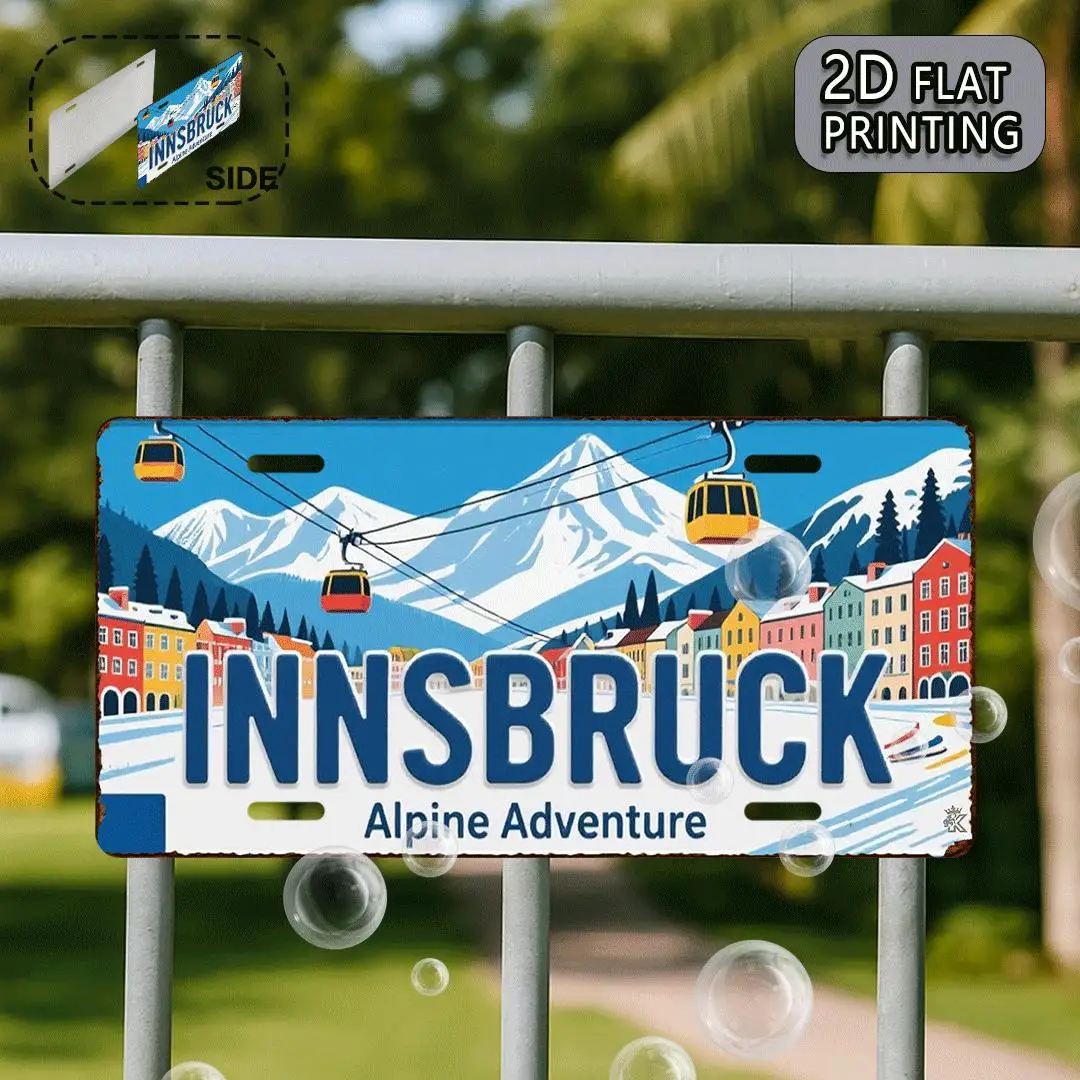 2D flaches, 1-teiliges Innsbruck Vintage Metall-Aluminium-Schild, Reisesouvenirs, Geschenke für Freunde, geeignet für das Wohnzimmer