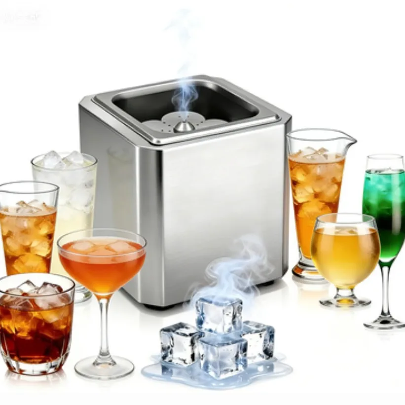 Commercial Ice Cup Machine for Restaurants Hotels Bars-Desktop Stainless Steel Fast Refrigeration Quick   (6 Seconds)