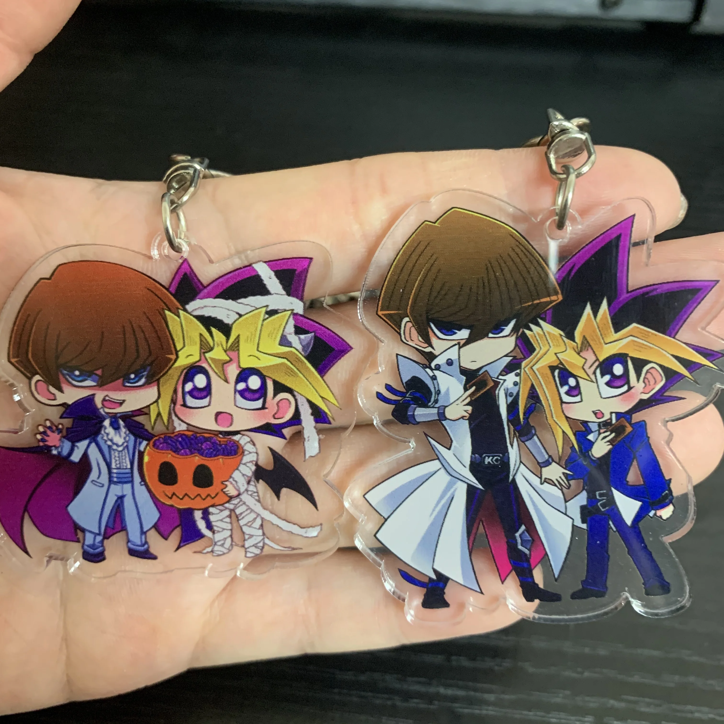 6CM Anime Yu-Gi-Oh! Figures ATEM Seto Kaiba Cosplay Cute Cartoon Acrylic Keychians Bag Accessories Keyring Fans Christmas Gifts