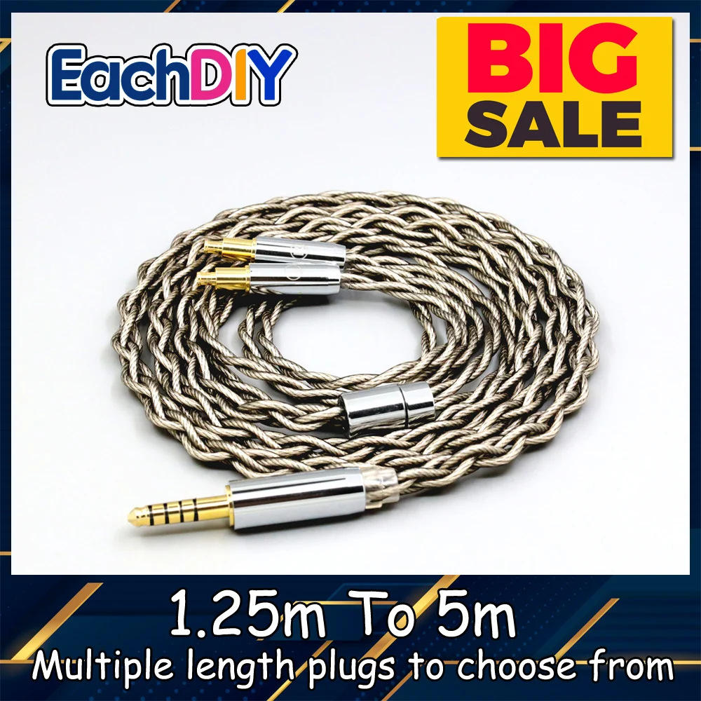 

99% Pure Silver + Graphene Silver Plated Shield Earphone Cable For Audio Technica ATH L5000 ATH AWKT f ATH AWAS f LN007927