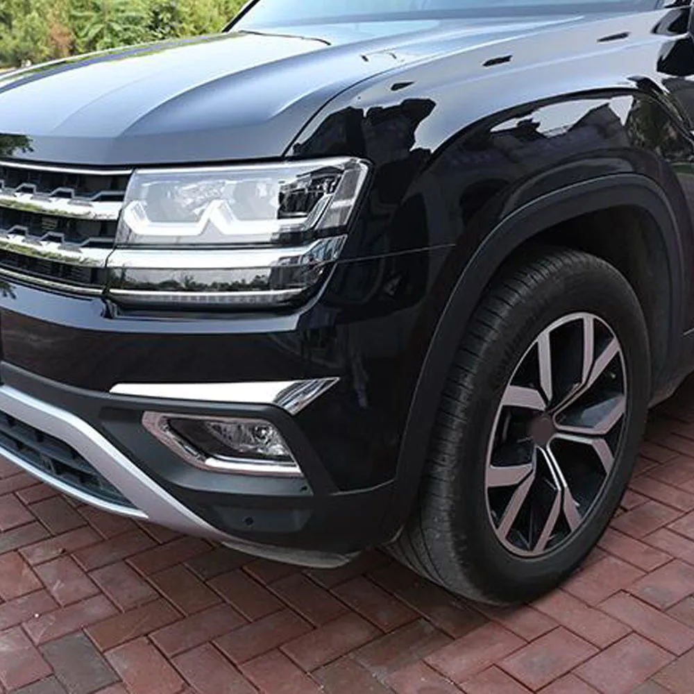 For VW Volkswagen Teramont Atlas 2017 2018 2019 2020 Eyebrow Front Fog Light Strip Trim Cover Decoration Exterior Accessories