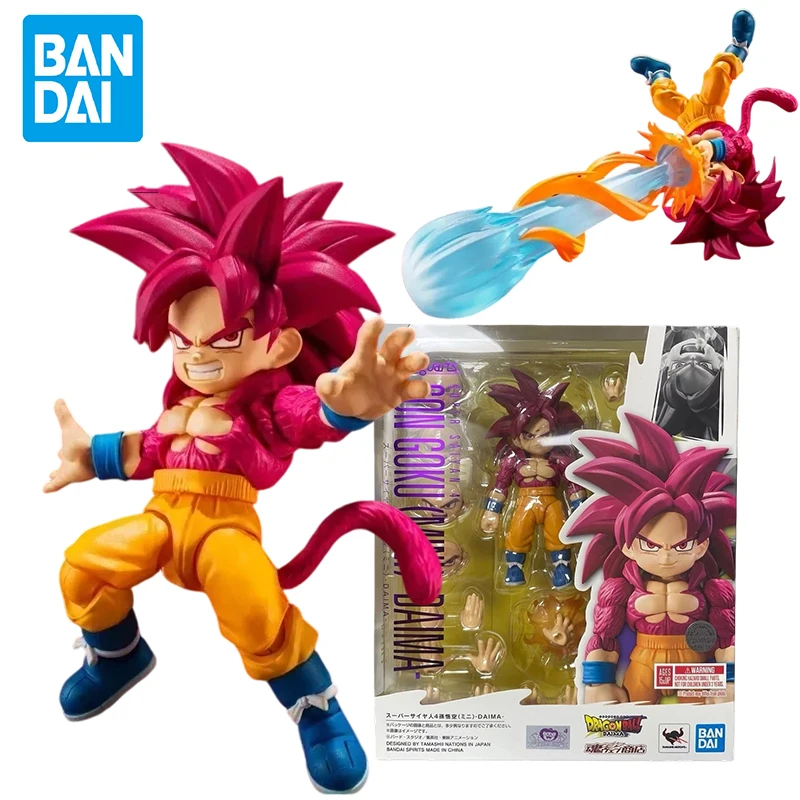 

Original Bandai SHF Dragon Ball Daima Super Saiyan 4 Son Goku Mini Figure Toy Gift in Stock Model Toys Collection Statue
