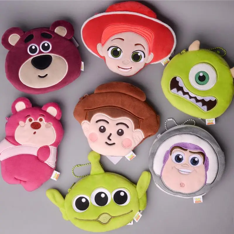 Kawaii Disney Toy Story Lotso Buzz Lightyear Alien Plush Woody Coin Purse Wallet Birthday Gifts Peripheral for Boys and Girls