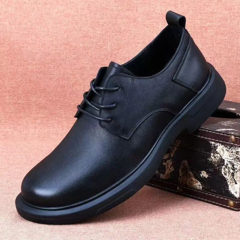 Herren Business Casual Atmungsaktive Schuhe Frühling 2026 Neuer Stil Freizeit-Lederschuhe mit Erhöhter Innensohle im Britischen Stil – Detail 3