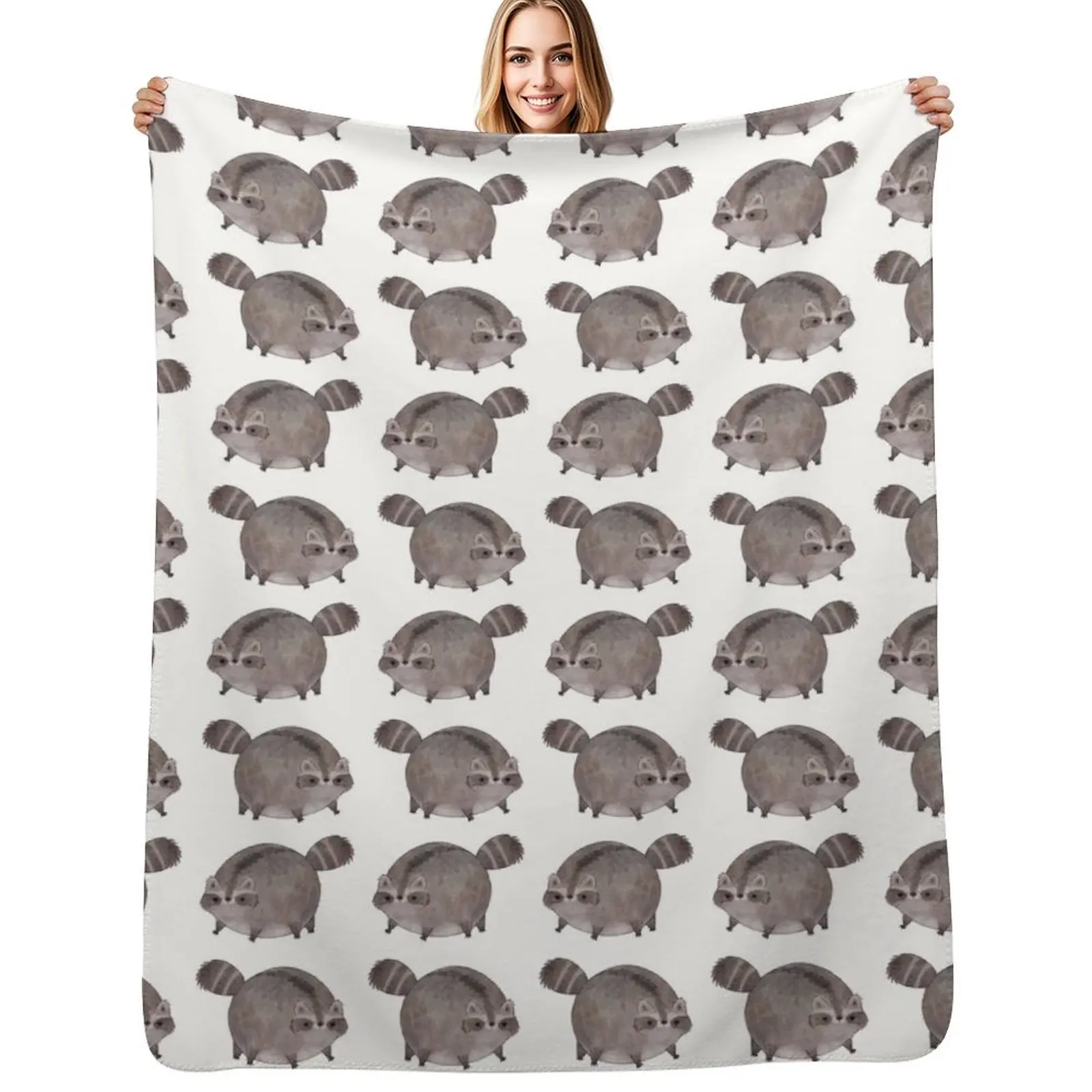 Chubby Trash Panda Throw Blanket Warm Napping Blanket for Office Couch Bed
