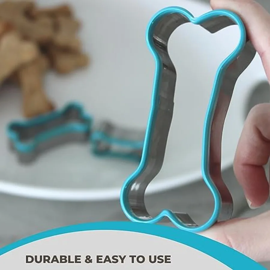 3 Piece Dog Bone Ce Cutter Set with PVC Coating for Hade Dog Treats Biscuits Fondant Pastries Sandwich Shapes Crafts