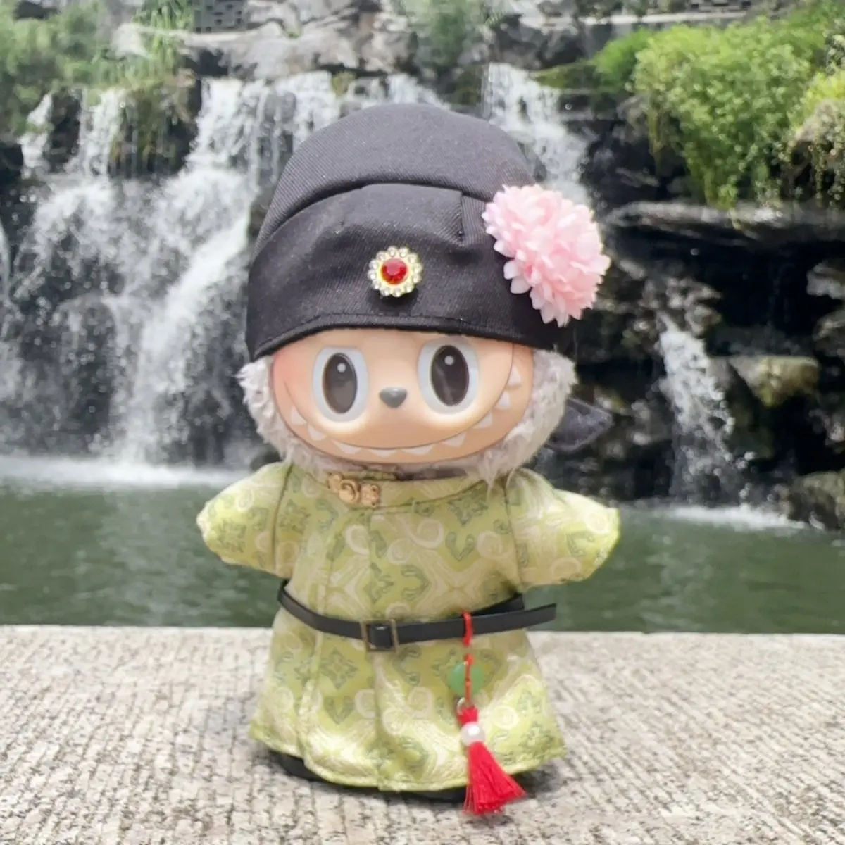 New Chinese Tang Costume for 17cm Labubu 1.0 3.0 Generation Floral Bird Pattern Traditional Outfit Vinyl Figure Ethnic Style