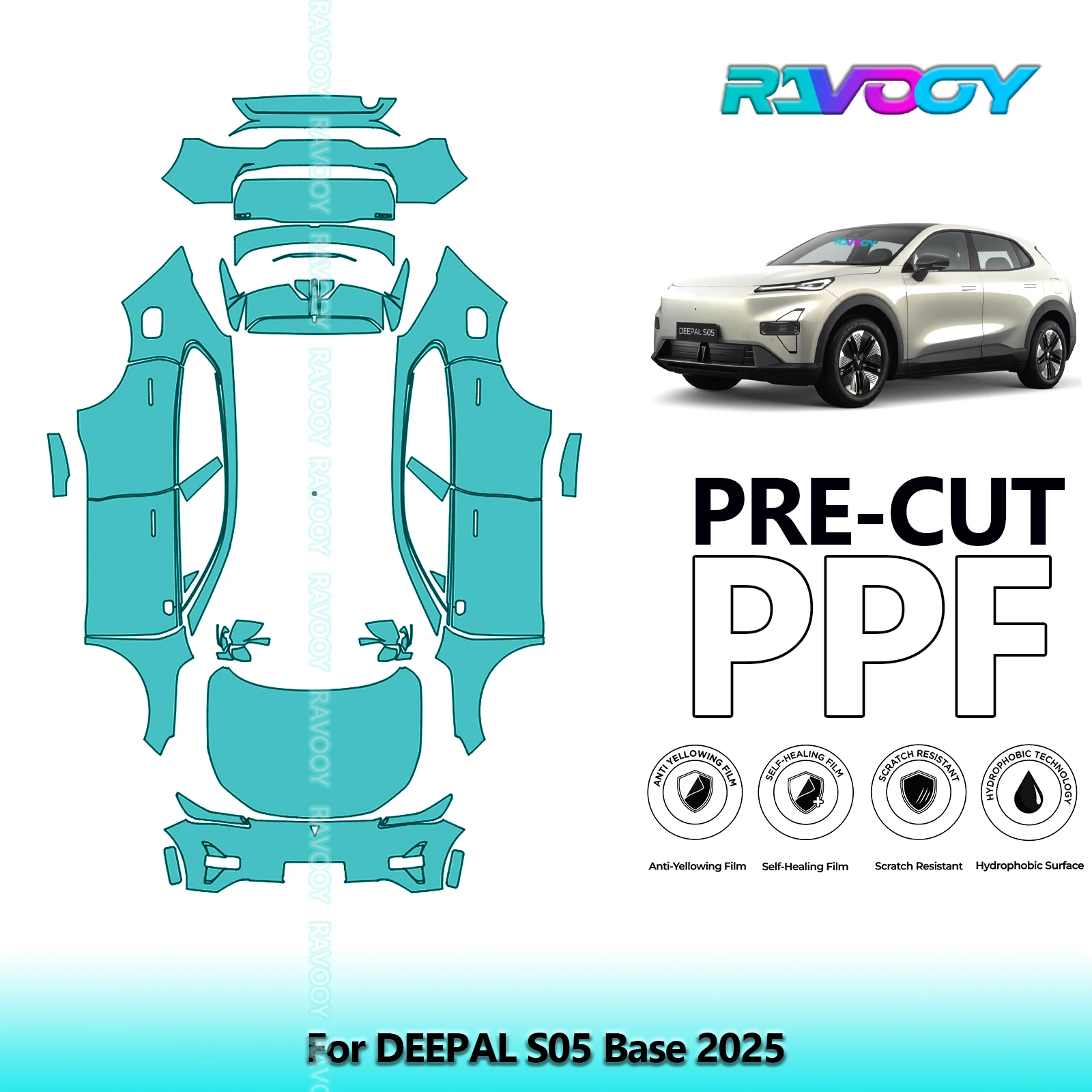 

Full Vehicle Clear Bra Precut PPF Paint Protection Film For DEEPAL S05 Base 2025