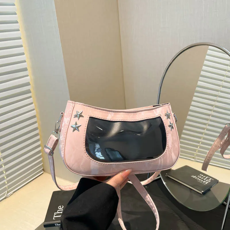 

2025 New! Women's Niche Food Pain Bag - Ins Personalized Badge Armpit Messenger