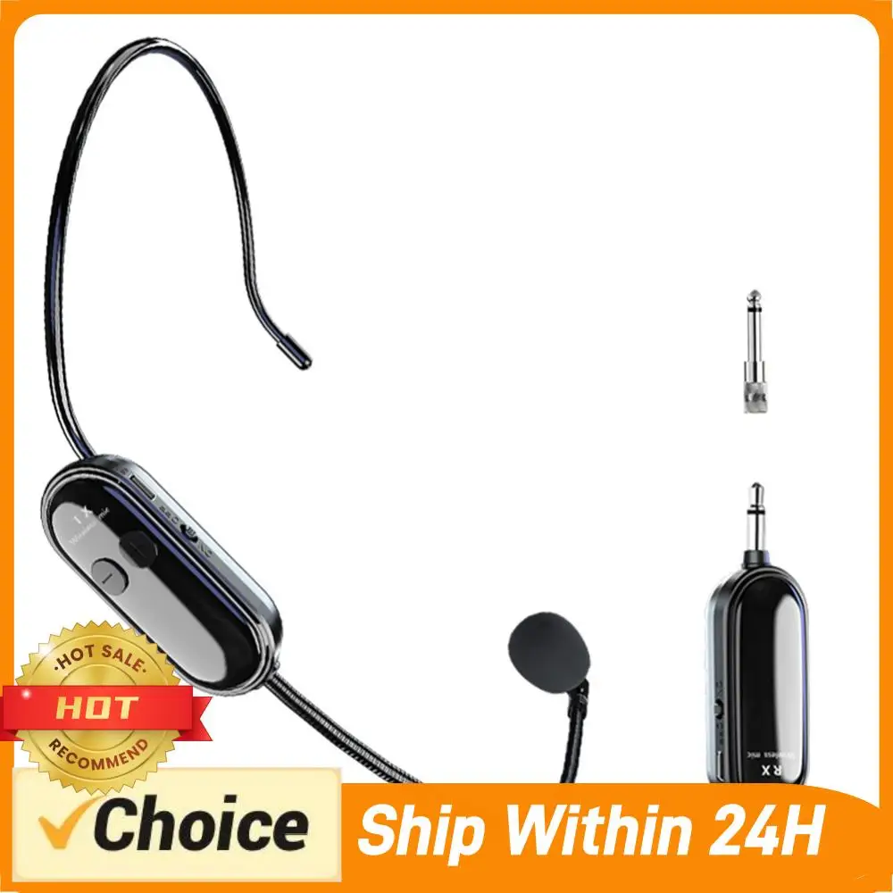 

Беспроводная микрофонная гарнитура 2,4 ГГц с большим радиусом действия для преподавателей, сценических исполнителей и инструкторов фитнеса