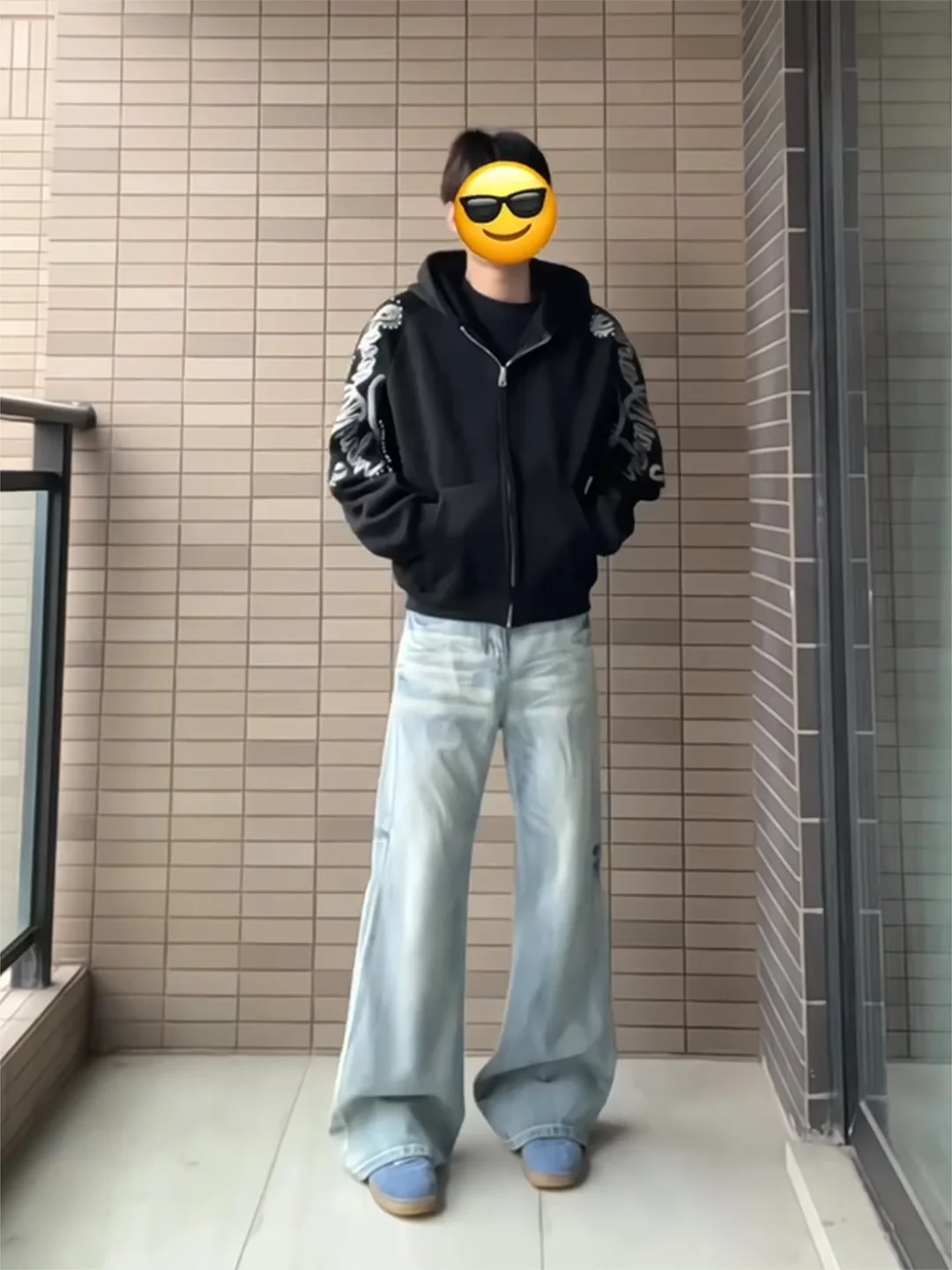 

Мужские широкие джинсы Cleanfit синего цвета с высокой талией, удлиняющие ноги, в американском стиле, осенне-зимние, прямого кроя