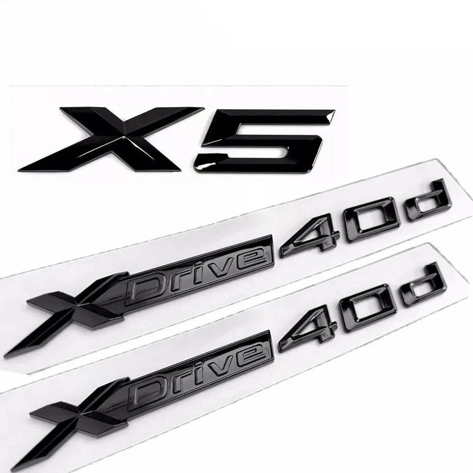 

3 шт. для XDrive, эмблема XDrive 40d X5, глянцевый черный задний багажник, наклейка на боковую дверь, автомобильные аксессуары