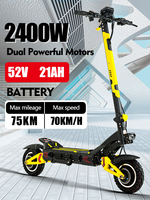 G3 PRO 2024 New 2400w Dual Motor Adult Electric Scooter 52v 21ah Max Speed 65-70km/h 11 inch Off-road Tyres Foldable ecooter