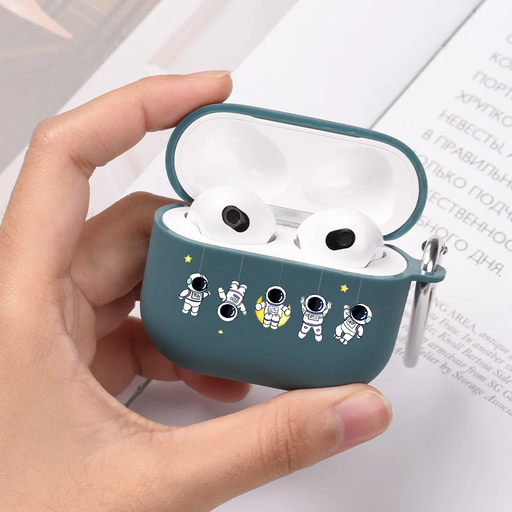 حافظة الفضاء رائد الفضاء ل AirPods ، غطاء سيليكون ناعم ، واضح Funda ، USB C ، Airpods 3 Pro 2 و 1