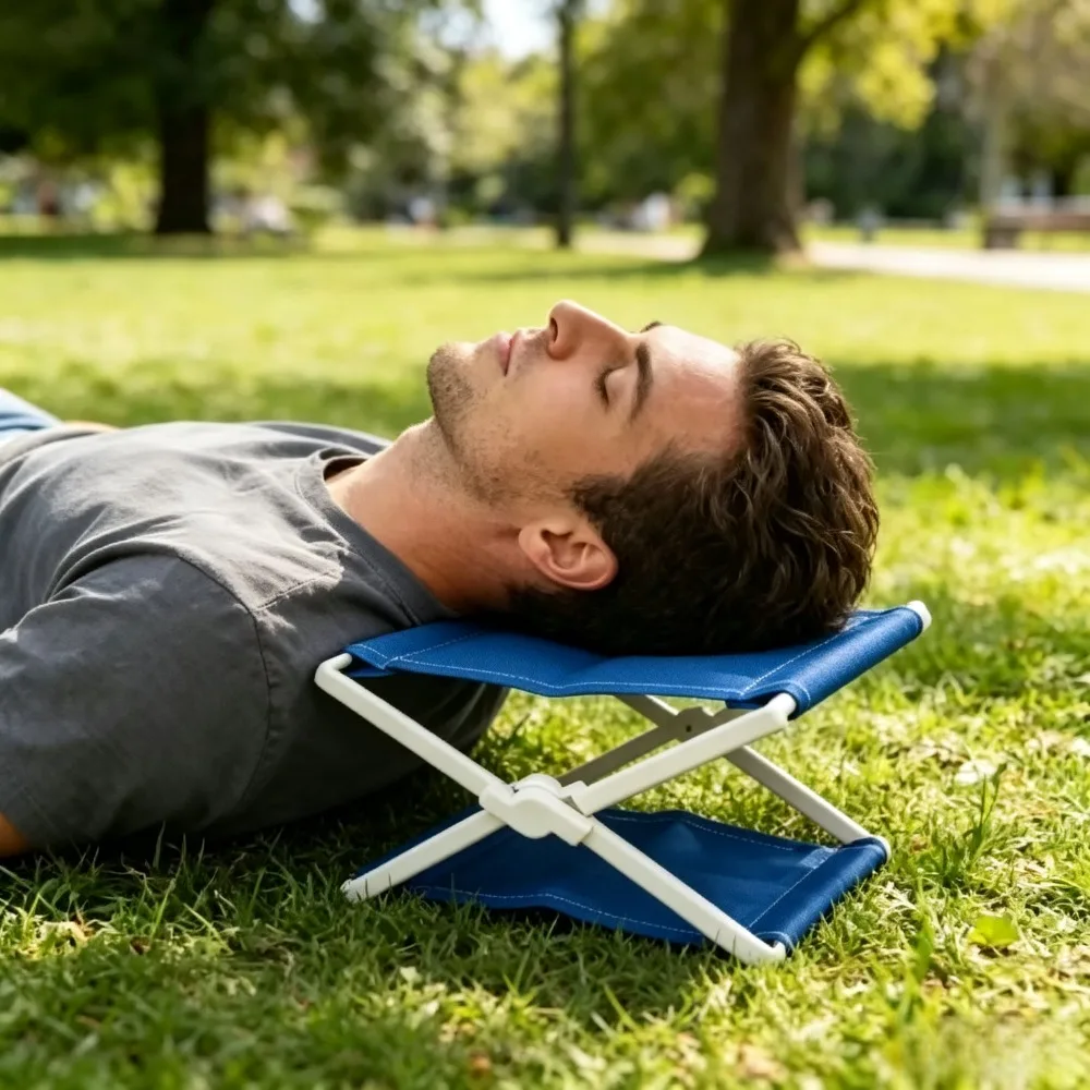 Quick Dry Folding Beach Pillow Ergonomic Neck Support Headrest Lightweight Portable Cushion for Lounge Chair Camping Travel