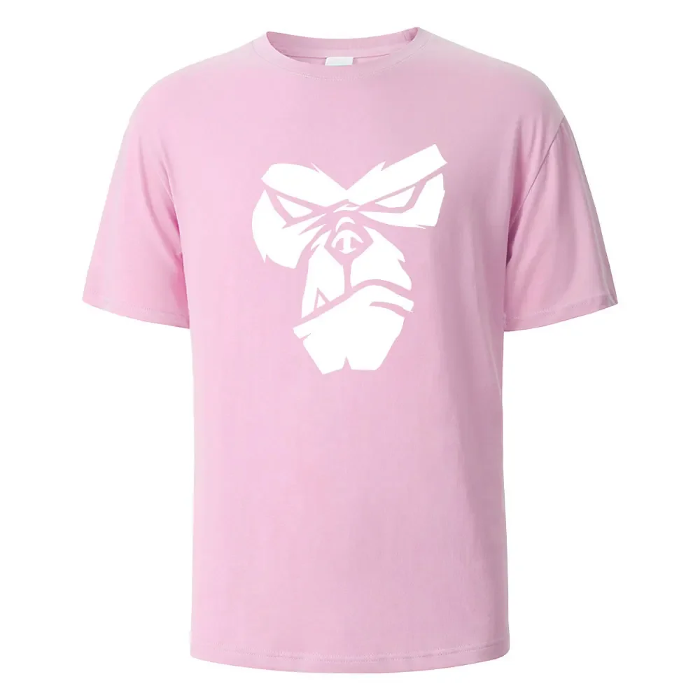 الغوريلا وجه مضحك تي شيرت مطبوع الصيف تيز للرجال النساء س الرقبة عادية قصيرة الأكمام الشارع الشهير الأساسية #3