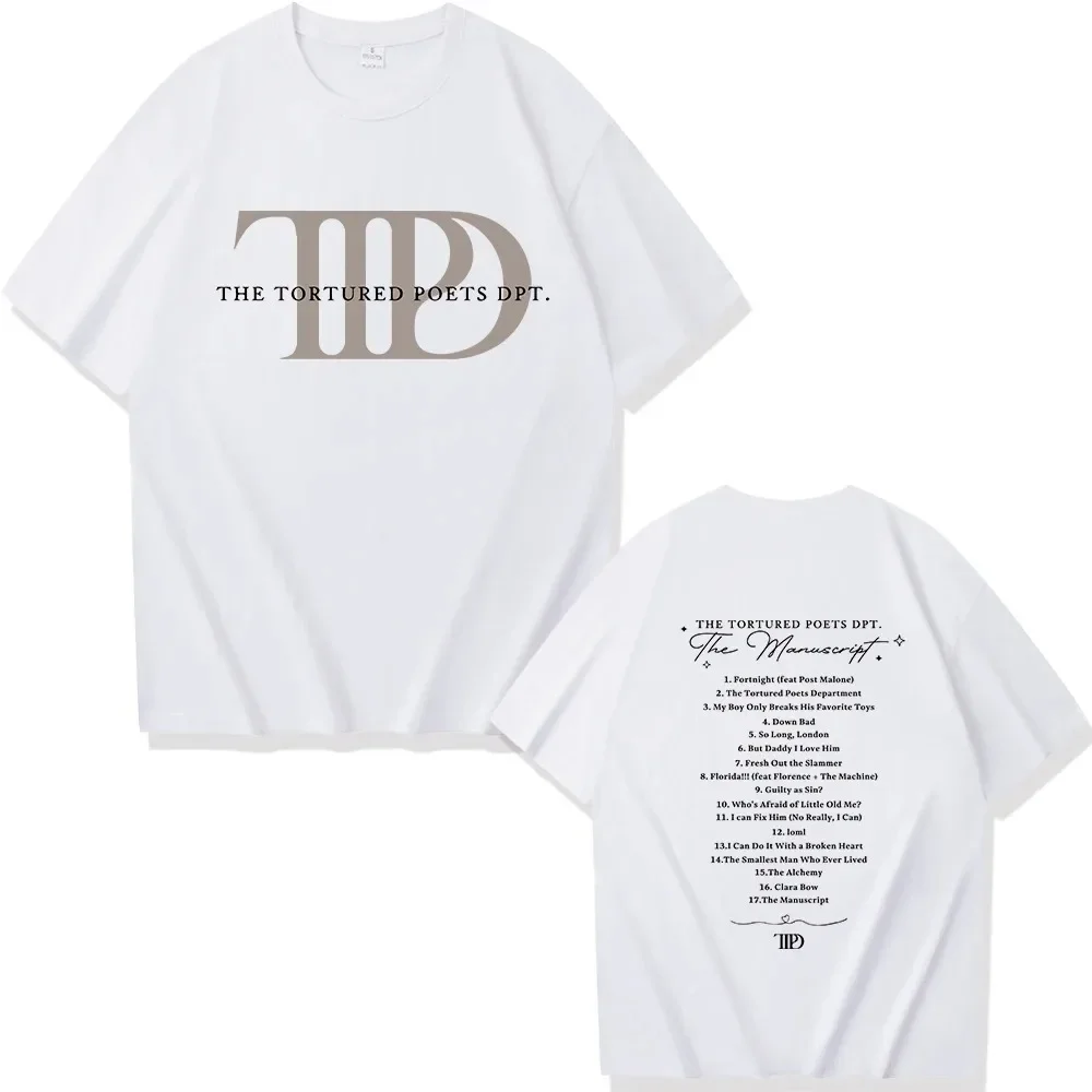 2024 New Album The Tortured Poets Department T Shirt Fashion Men Harajuku Vintage T-Shirt Women High Quality Cotton Tees Shirts