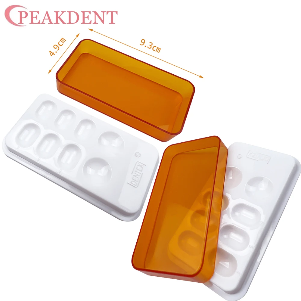 Dental Resin Shading Box Teeth Shading Light Storage Box Synthctic Acrylic Resin Color Toning 8 holes Dental Veneer Storage Box