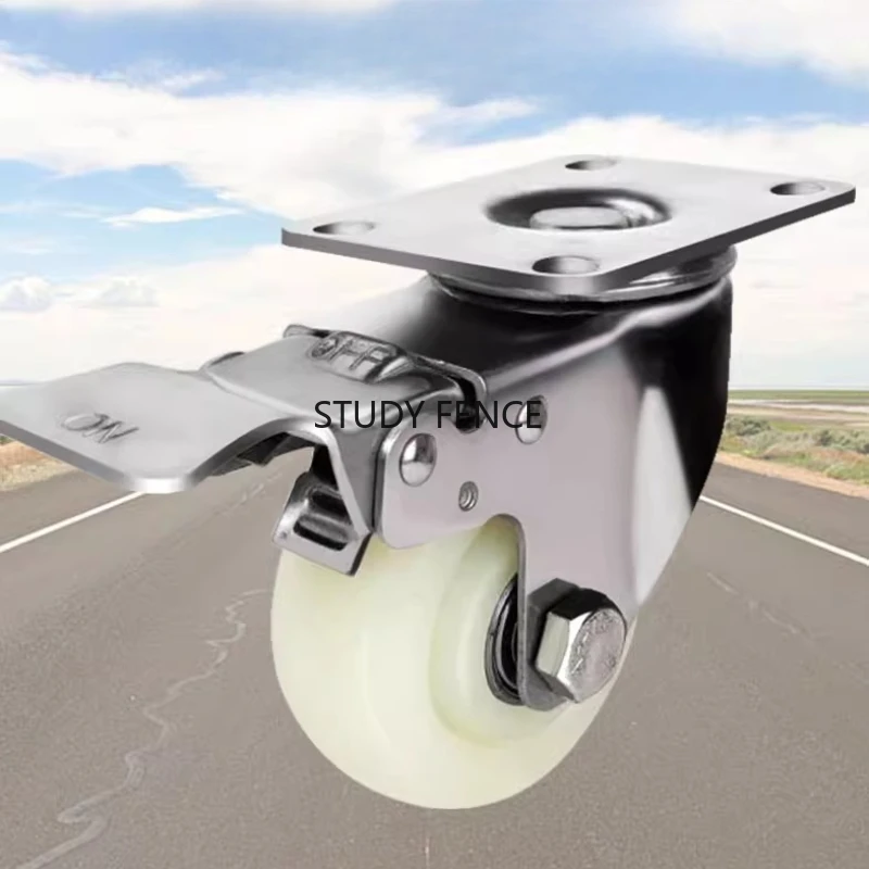 1pc 304 Stainless Steel Casters 1.5/2.5/3/4 Inch Trolley Wheels  Nylon Wheels Furniture Casters Household Hardware Accessories