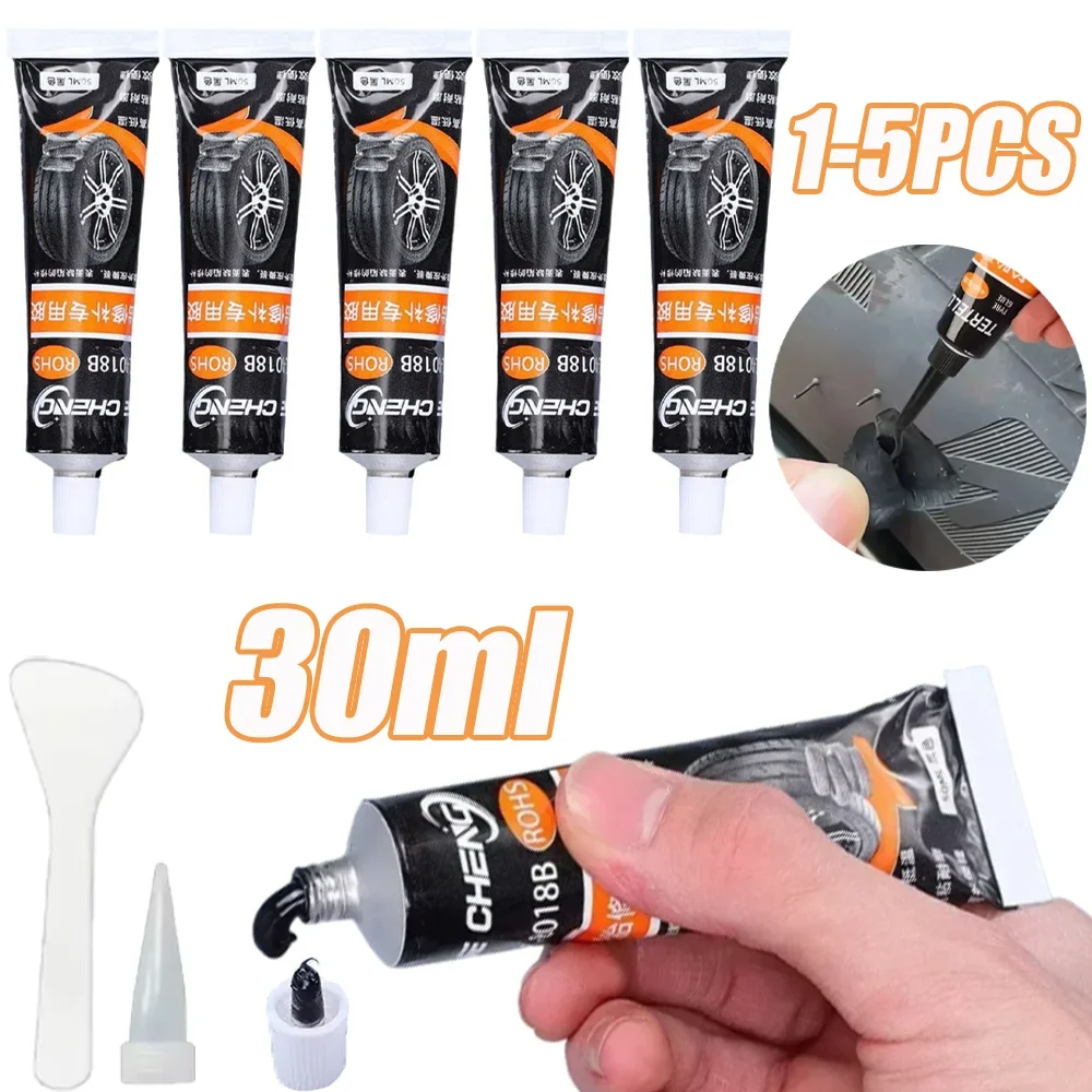 1-5PCS Car Tyre Repair Glue Versatile 30ML Strong Viscosity Wear-resistant Tyre Puncture Patching Glue Auto Repair Tool