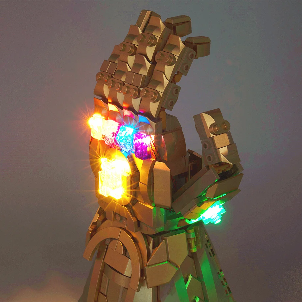 ヒーローズインフィニティled照明ナノガントレットアーマーキットバトルメックモデルビルディングブロックブリックおもちゃパーティーギフト