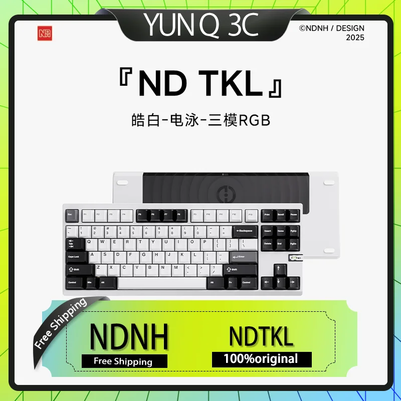 

NDNH NDTKL Беспроводная игровая клавиатура Механическая киберспортивная RGB Алюминиевый сплав Настраиваемый персонализированный компьютерный аксессуар Подарок
