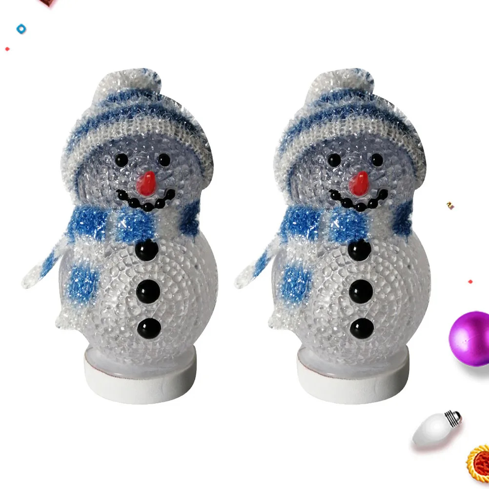 

2pcs Glowing Snowman Night Light Usb Powered Christmas Led Lamp For Bedroom Living Room Office Xmas Party Night Lamp