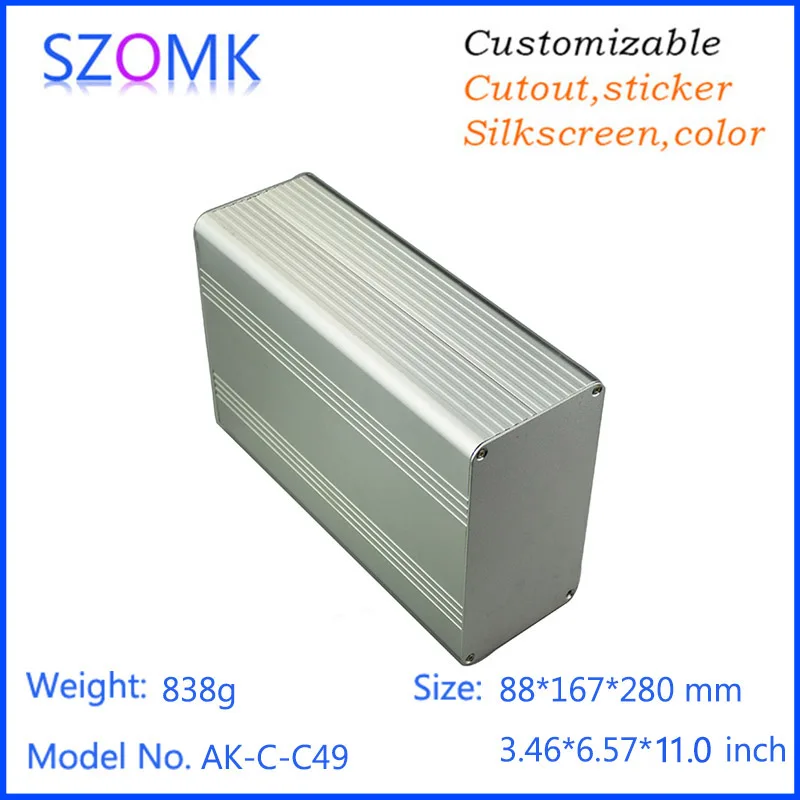 1 Stuks 88*167*280Mm Gepoedercoat Aluminium Diy Behuizing Aansluitdoos Gescheiden Aluminium Versterker Behuizing Extrusie Doos