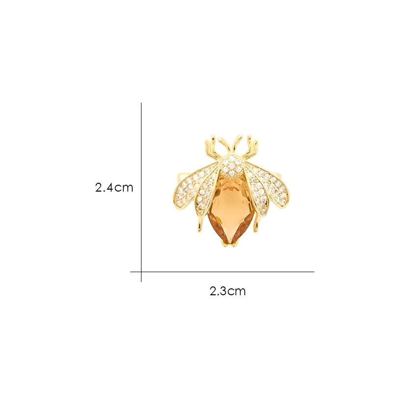 1PCS Fashion Rhinestone Bee Shaped Brooches For Women Clothing Coat Jewelry Accessories Gifts