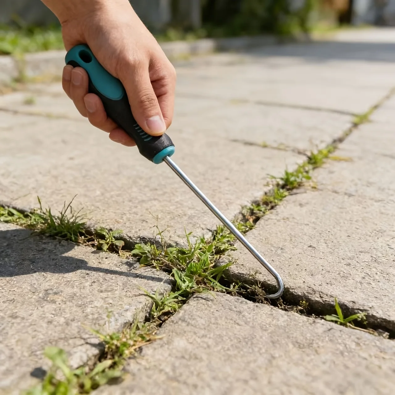 9.45-inch Extended Manual Lawn Aerator, Gardening Tool, U-shaped Ground Peg Removing Hook, Ideal for Weeding and Soil Cleaning I