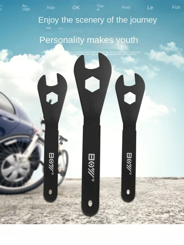 Bicycle Wrench Portable High Carbon Steel Cone Bike Axle Wrenches Set Bicycle Spindle Hand Spanner Cycling Outdoor Repair Tools 