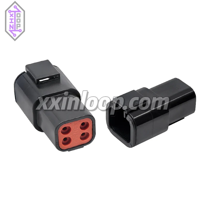 

DTP04‑4P‑E004 4pin automotive sealed connector housing male terminals wire to wire cable mount 6.7 mm pitch black Deutsch DTP