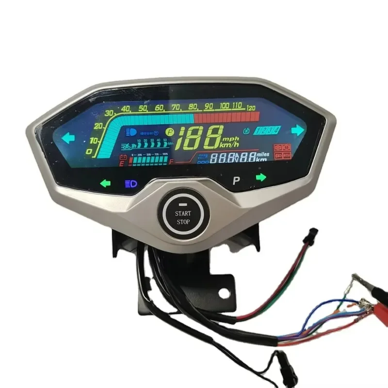 

Electric bicycle dashboard scooter display, one-button start button speedometer 48-120 volts meter motorcycle conversion part