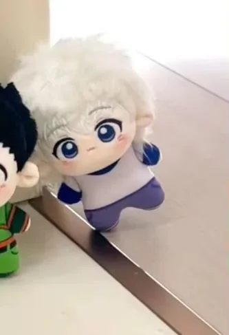 10cm anime hunterxhunter killua gon q versão boneca de pelúcia fantoche de mão estrela do mar corpo brinquedo cosplay chaveiro pingente boneca presentes de natal