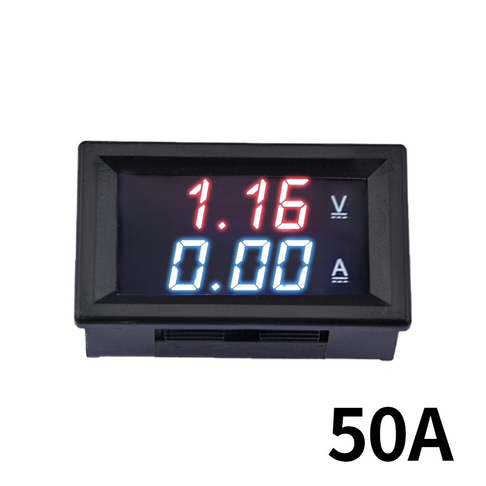 Mini DC 100V Digital Car Voltmeter Ammeter 10A 50A 100A LED Display Panel Amp Volt Voltage Current Meter Tester Detector