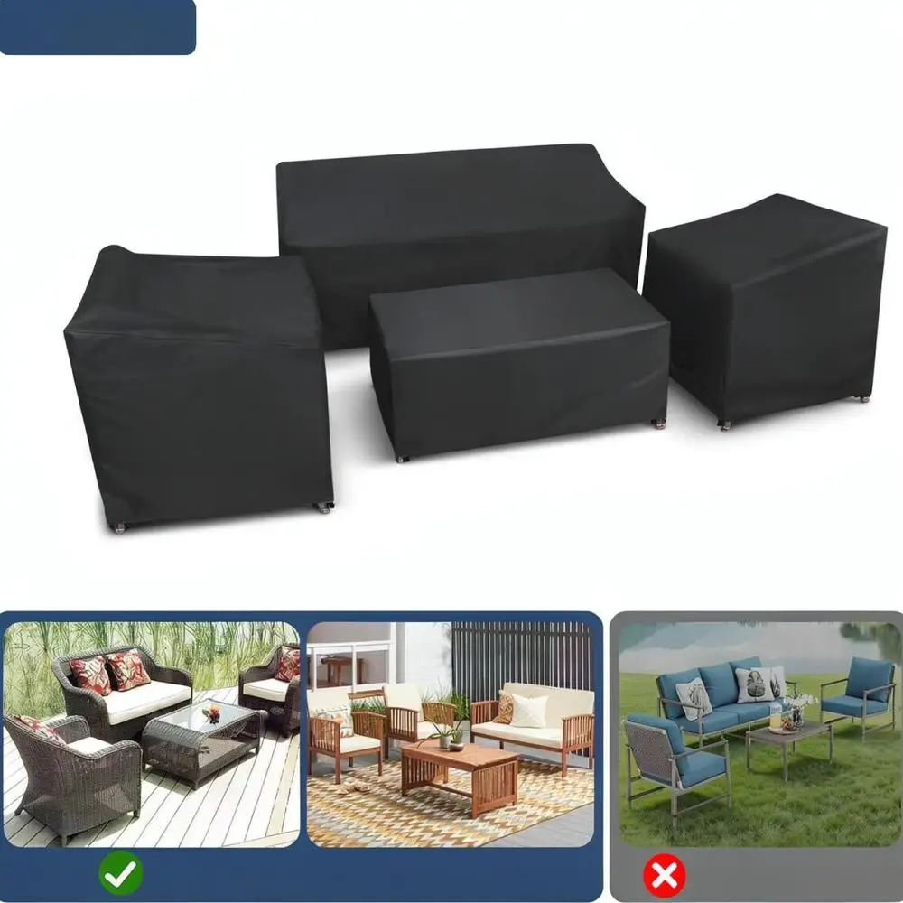 Waterproof Outdoor Patio Furniture Cover Set Garden Sofa Protector Windproof Heavy Duty Oxford Fabric Weather Shield