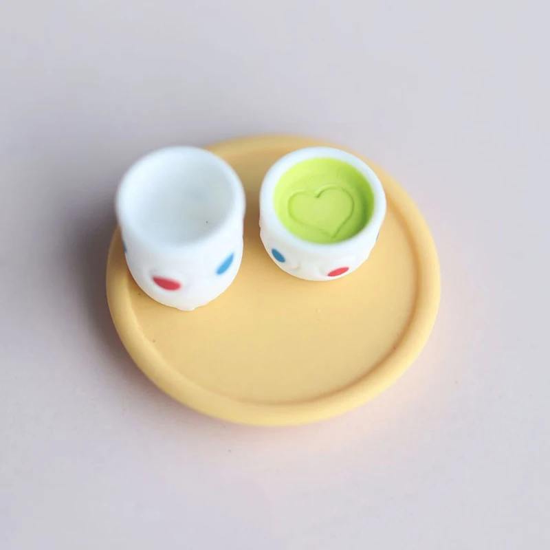 New 4 pcs/set Miniature simulation food play teapot teacup set mini soldier hand-made decoration play house scene props model