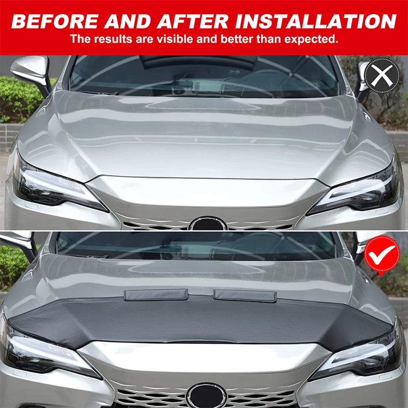 

1Pcs Leather Black For Lexus RX300 2025 Car Hood Sand and Stone Deflector Protection Cover Car Modification Accessories