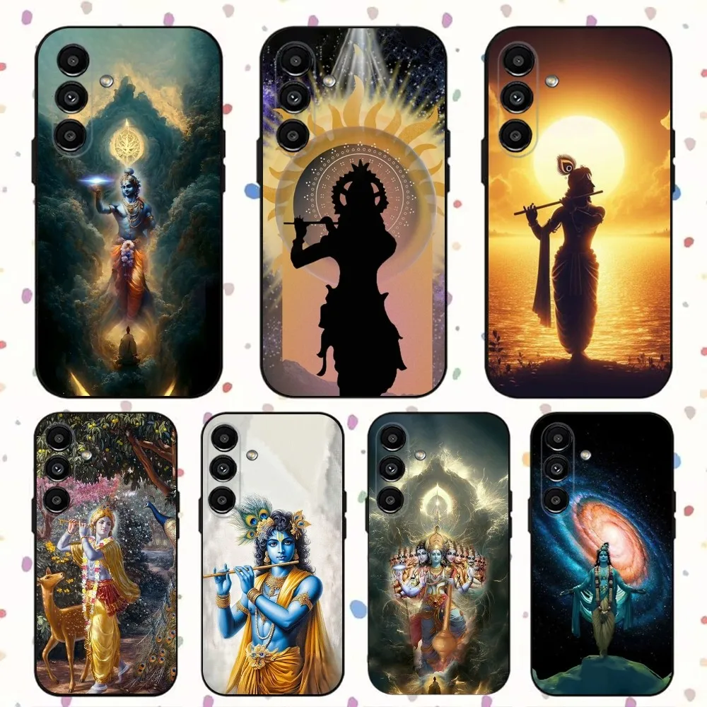 Indian God Lord Krishna  Phone Case For Samsung S24,S21,S22,S23,S30,Ultra,S20,Plus,Fe,Lite,Note,10,9,5G Black Soft Cover