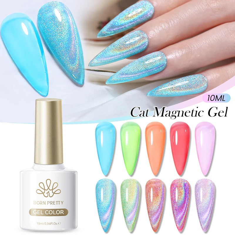 BORN PRETTY 10ml Arco Iris Ultra brillo brillo gato Gel magnético esmalte de uñas semipermanente remojo UV LED barniz manicura