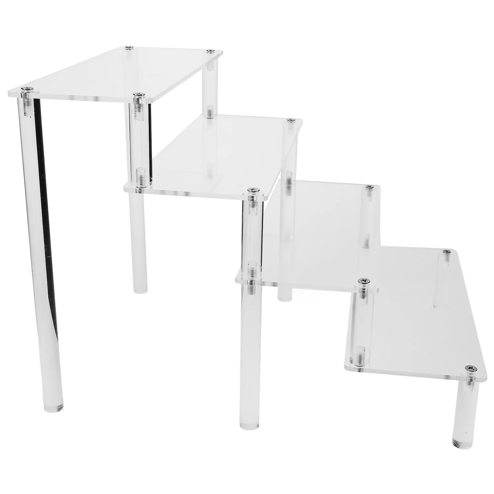 4 -Tier Display Stand Dessert Stands Acrylic Stair Step Perfume Rack Organizer Risers Makeup Shelf Clear Jewelry