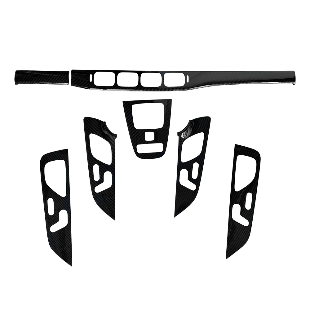 new 7pcs Real Dry Carbon Fiber Car Interior Kits Dashboard Panel Cover Trim For Mercedes GLE W167 2019up