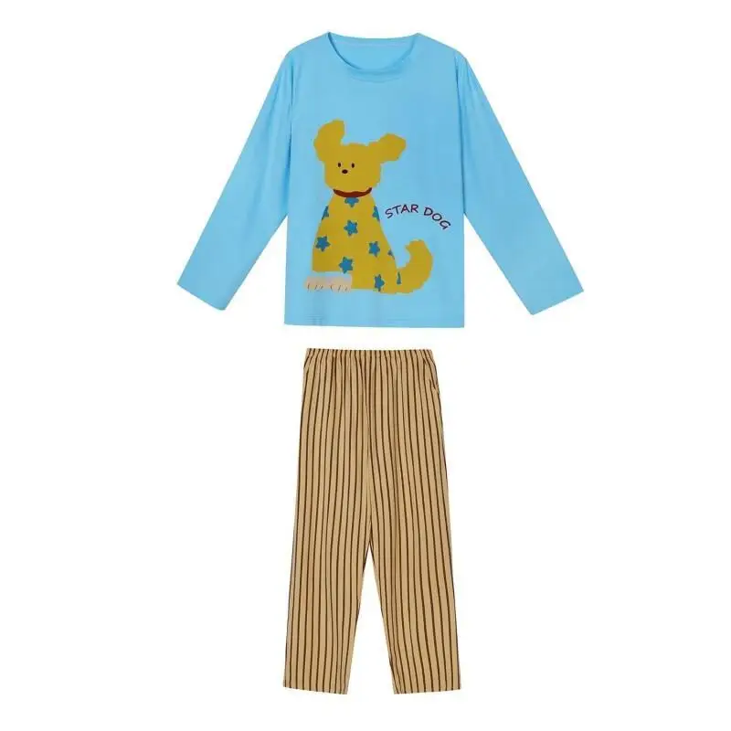 

Women's Pajama Set Fashion Homewear Long Sleeve Striped Sweet Loose Cute Dog Pattern New Autumn 2025 Home And Outdoor Wear